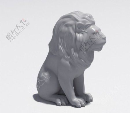 MAX雕刻石狮3D模型