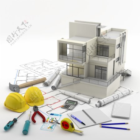 建筑平面图与3D别墅模型