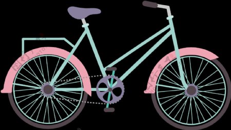 浪漫的自行车插画免抠png透明图层素材