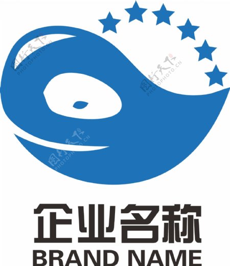 鲸鱼形象标志设计