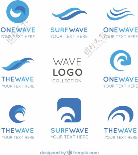 抽象设计波纹标志logo