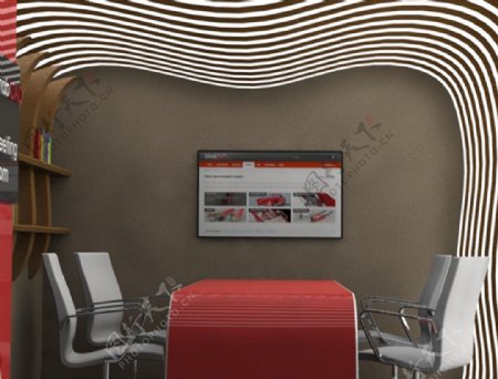 现代客厅设计3D模型模板下载