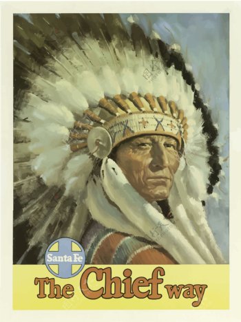 复古旅行海报圣达菲新墨西哥美国