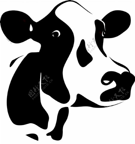 奶牛头部图形矢量素材