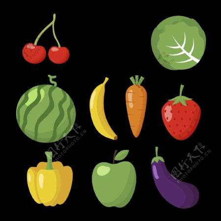 各种写实风格蔬菜免抠png透明图层素材