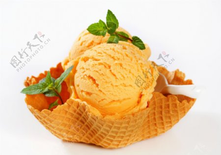 橙色冰淇淋图片