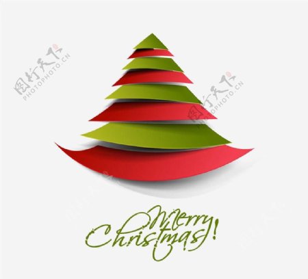 彩色折纸圣诞树图片