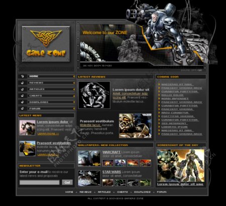 非特种游戏网页设计页面图片