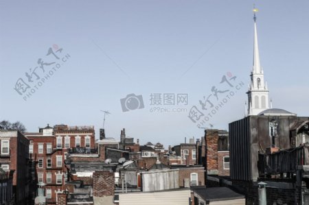 城市景观标志性建筑屋顶教堂波士顿