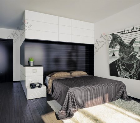 现代简洁卧室装修设计图片