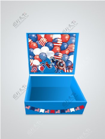 美国队长主题蓝色盒子