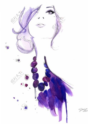 紫色女装设计图