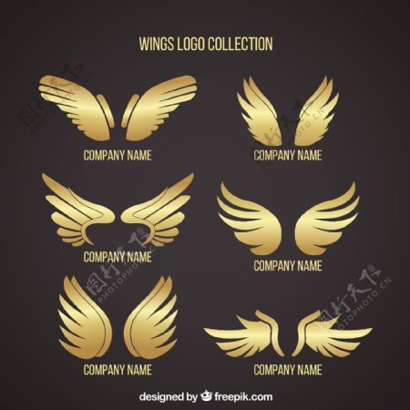 有金色翅膀的标志