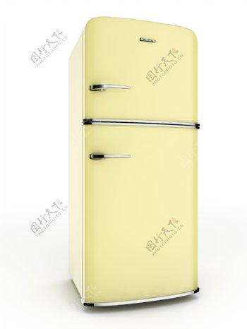黄色电冰箱图片