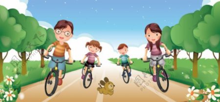 幸福家庭单车运动