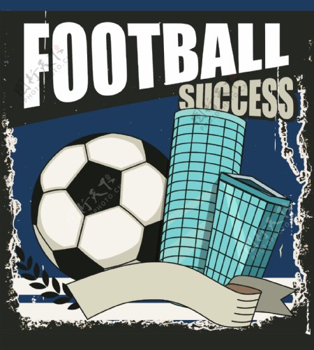 城市插画与足球