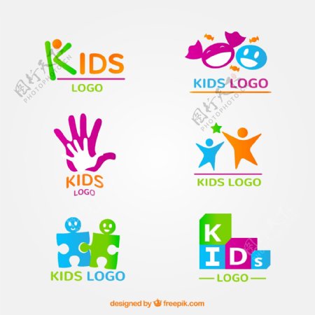 卡通孩子元素logo素材