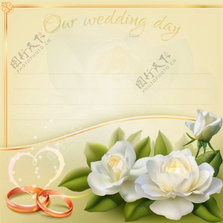 心形曲线立体花朵婚礼请贴图片