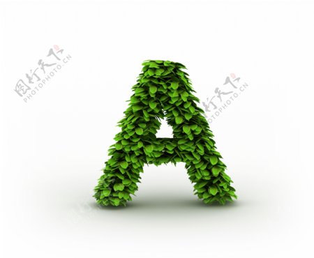 绿叶组成的字母A