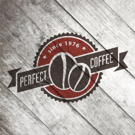 复古咖啡豆标志图片