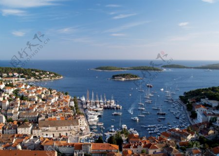 克罗地亚海岸城市风景图片