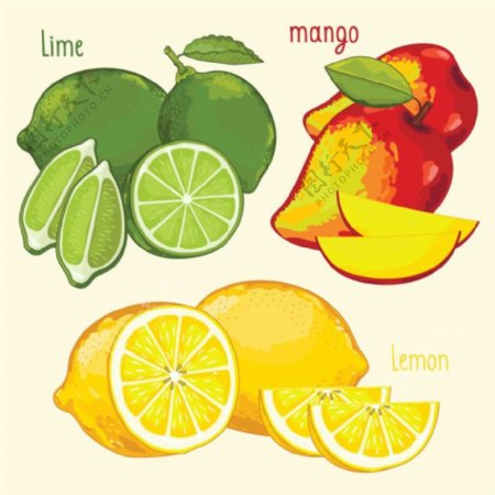 桃子和柠檬图片