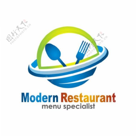 彩色餐具logo图片