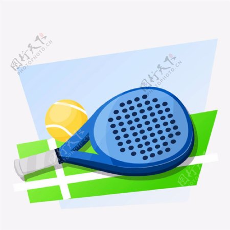 蓝色球拍和网球logo图片