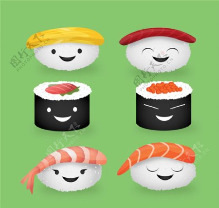可爱表情寿司