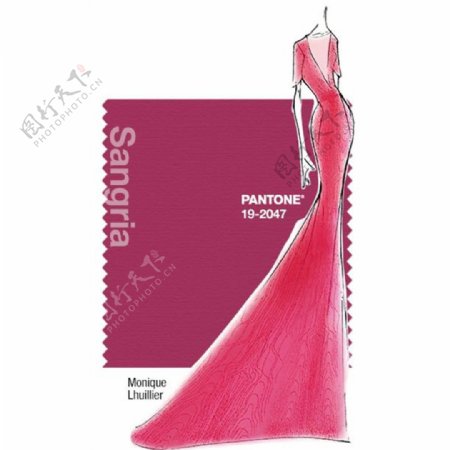 红色长裙设计图