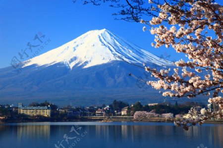 富士雪山风景图片