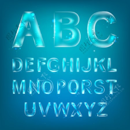蓝色水晶字母