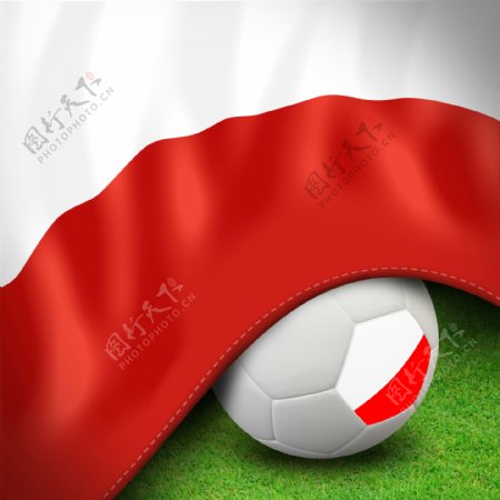国旗下的足球图片