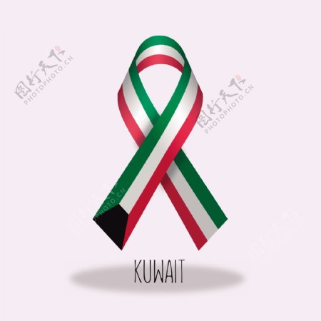 科威特国旗丝带设计