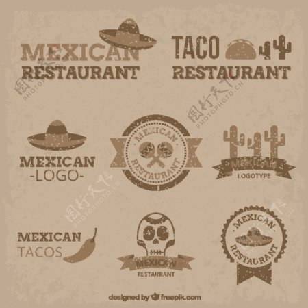 在平面设计中的复古墨西哥标志