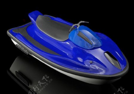3DMAX蓝色摩托艇