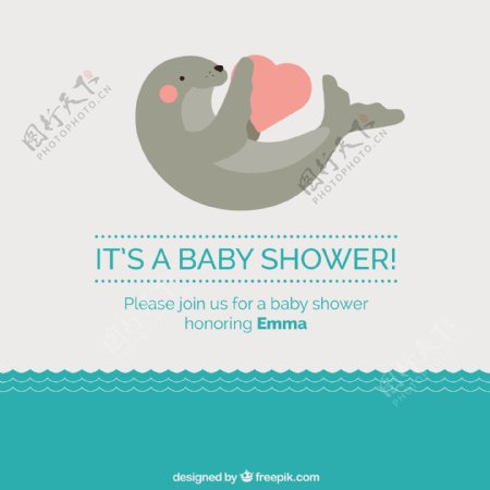 婴儿淋浴的邀请卡