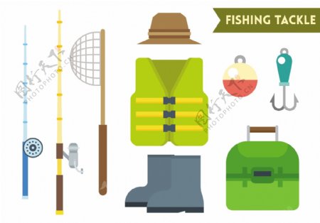 矢量渔具图标