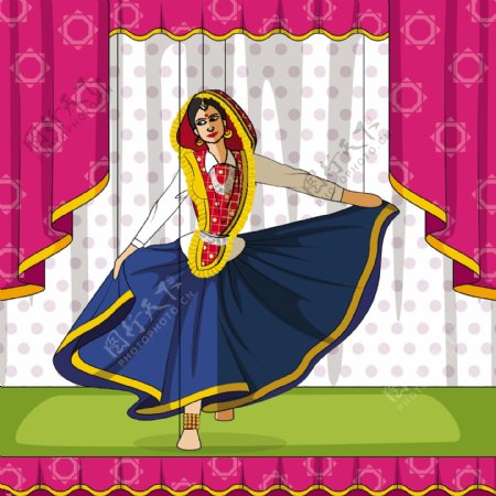 跳舞的印度女人