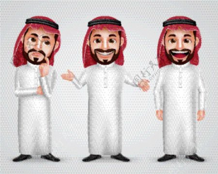 卡通阿拉伯男士