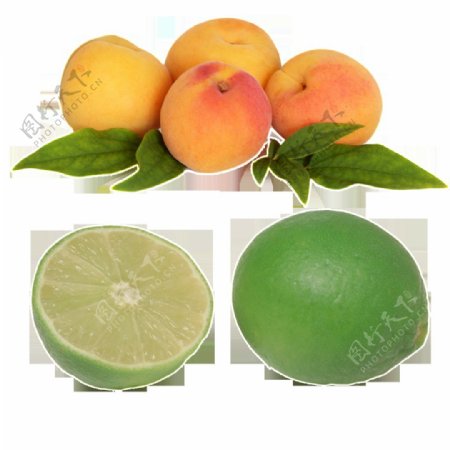 桃子橙子唯美素材水果