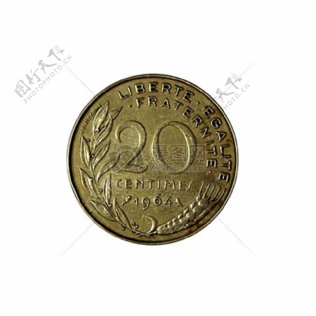 1964法国20生丁硬币01