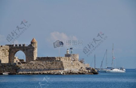 希腊海港城堡
