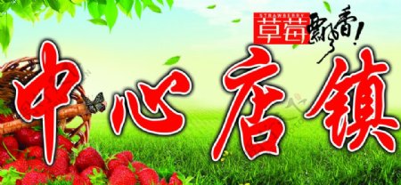 中心店镇草莓宣传海报山东邹城