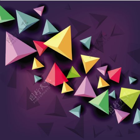 3d彩色三角型背景图