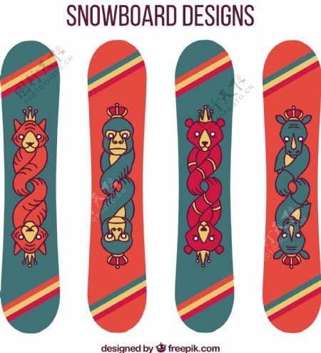 创意的动物滑雪板设计