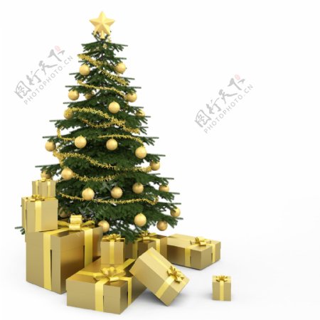 圣诞树与礼品图片