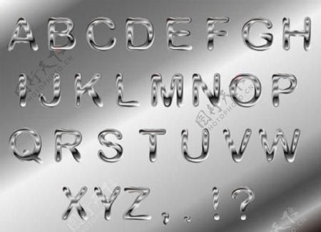 银色金属字母设计矢量素材下载