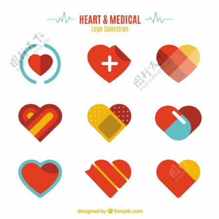 心脏和医疗标志收集