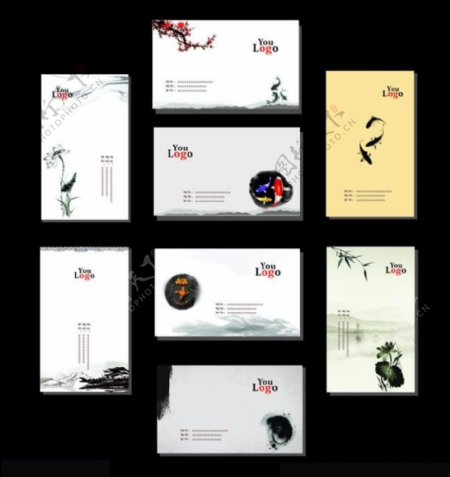 中国风古典名片卡片设计矢量素材
